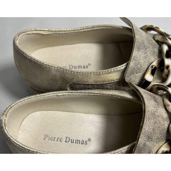 Pierre Dumas Paloma-2 Brown Gold Loafers Size 6 with Animal Print Accents - Picture 8 of 10